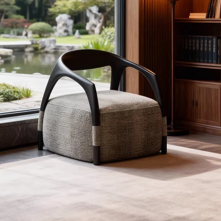 Nordic single sofa chair modern living room tech fabric leisure chair designer chair balcony japanese style solid wood sofa