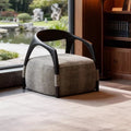Nordic single sofa chair modern living room tech fabric leisure chair designer chair balcony japanese style solid wood sofa