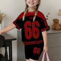 wholesale girls' short-sleeve and shorts sets, fashionable spring, summer, and autumn outfits for girls