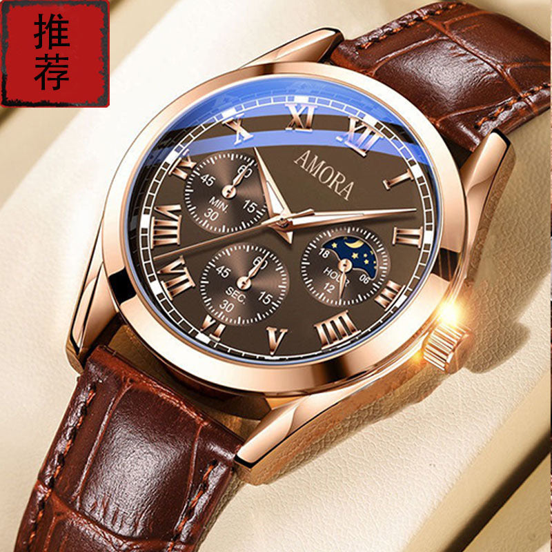 2025 men's automatic non-mechanical quartz bowl watch - luminous fashion casual watch for young men