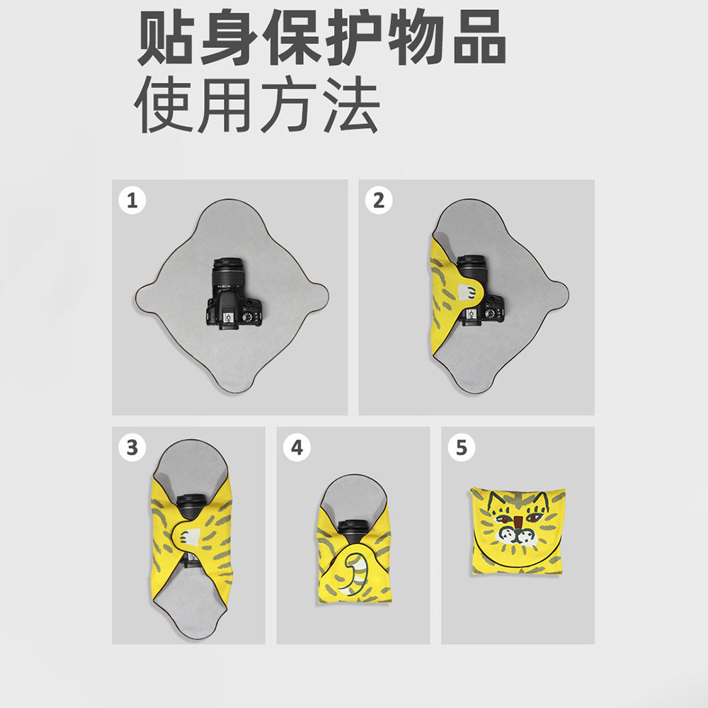 100 stickers SLR camera lens Multifunctional cosmetics storage bag Velcro pet bag Self-adhesive cloth cosmetic bag