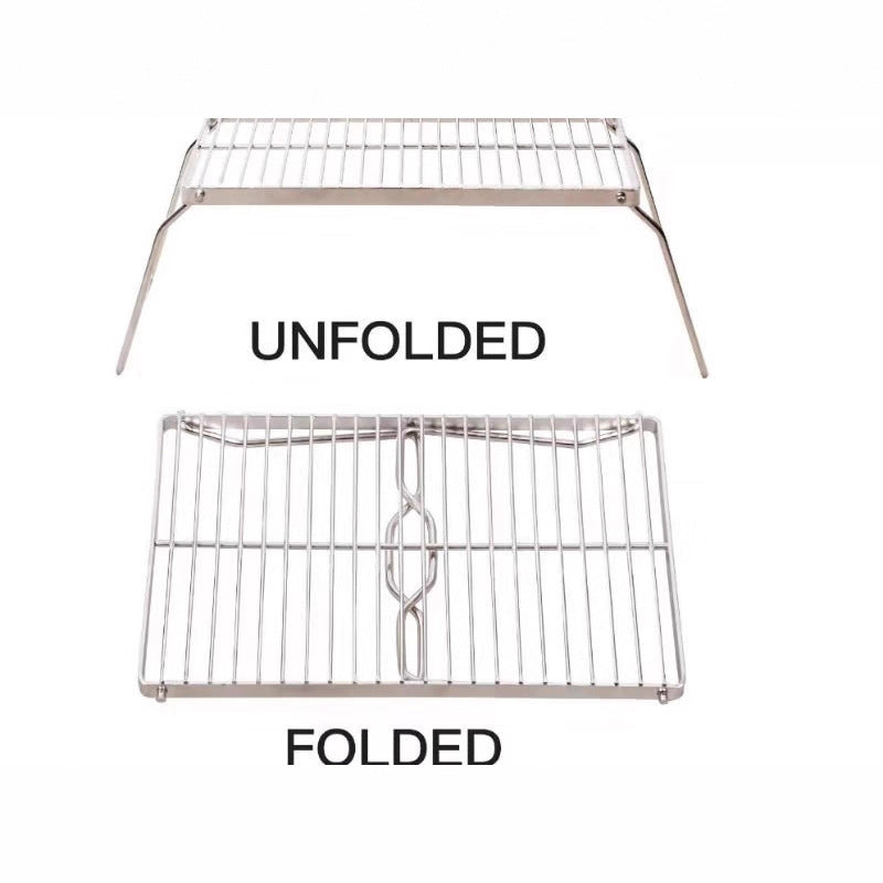 Amazon cross-border hot-selling outdoor camping stove stand, stainless steel bbq grill rack, folding stand, barbecue grill