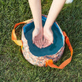 Foldable basin - portable travel round durable travel essential - outdoor water tank - portable bucket - collapsible wash basin