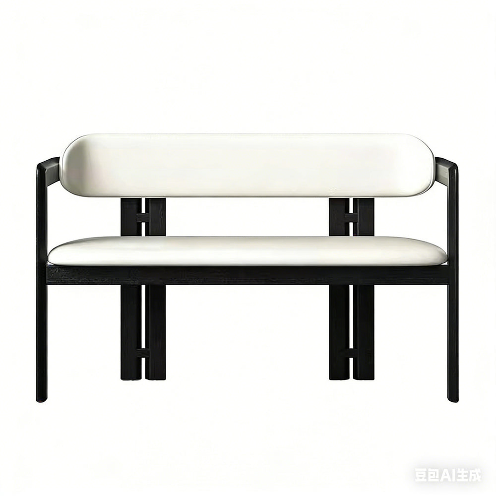 Medieval style solid wood bench for home stool bed end stool backrest bench soft bench black shoe changing stool