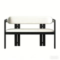 Medieval style solid wood bench for home stool bed end stool backrest bench soft bench black shoe changing stool