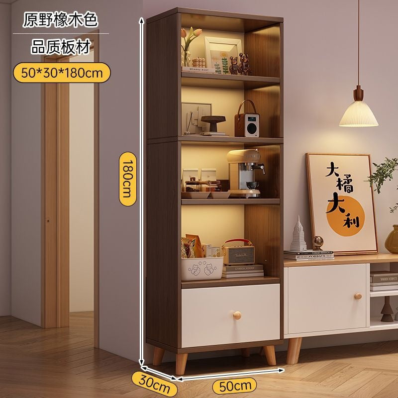 Bookcase for home standing cabinet bookshelf floor-standing storage rack living room storage cabinet small narrow cabinet dust-proof storage cabinet storage cabinet