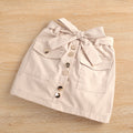 european and american girls' spring/autumn long-sleeved cropped jacket top + bow a-line skirt set - cross-border fashion