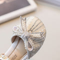 Girls' beaded bow princess shoes - new spring/autumn collection - mary jane style leather shoes for kids - soft sole, stylish dance shoes
