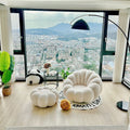 Cream style lazy sofa can lie down and sleep back chair pumpkin single sofa cashmere sofa chair fabric all-in-one