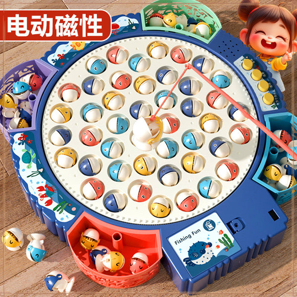 Children's Electric Fishing Toy Set Magnetic Child Baby Kitten Fishing Toy Intelligence Girl Boy Puzzle
