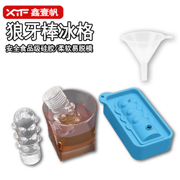 Silicone ice grid with lid food grade mace ice cube mold party spoof ice grid ice box silicone mold