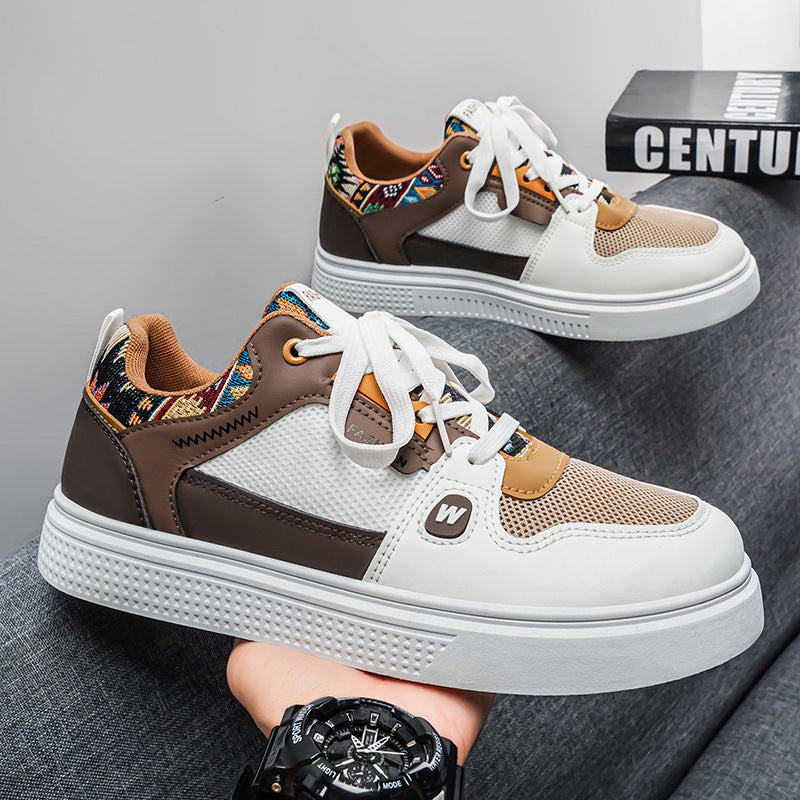 Men's skate shoes 2026 new spring mesh breathable trendy versatile men's shoes thick sole height increasing casual sports trendy shoes