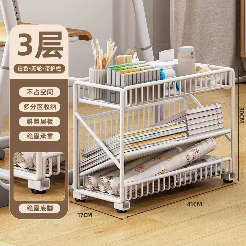 Classroom movable desktop bookshelf student textbook organizer floor storage rack children's home small bookshelf