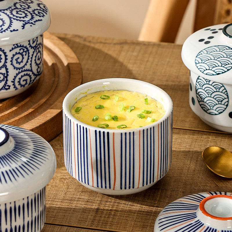 Creative ceramic underglaze dessert stew pot bird's nest tonic steamed egg bowl hotel restaurant high-looking small stew pot with lid