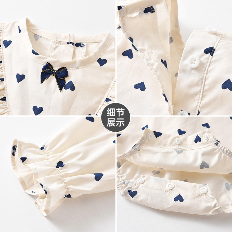 Baby newborn category a spring & autumn baby onesie long sleeve triangle swaddle bodysuit baby ins crawling suit new pure cotton
