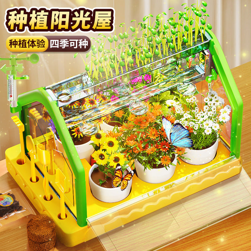 Children's play house sun room planting plants educational science experiment growing vegetables and flowers biological toys gift wholesale
