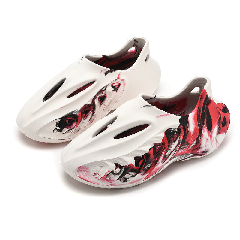 Cross-border 2025 new camouflage sports coconut hole shoes men's trend hollow Roman sandals beach shoes wholesale