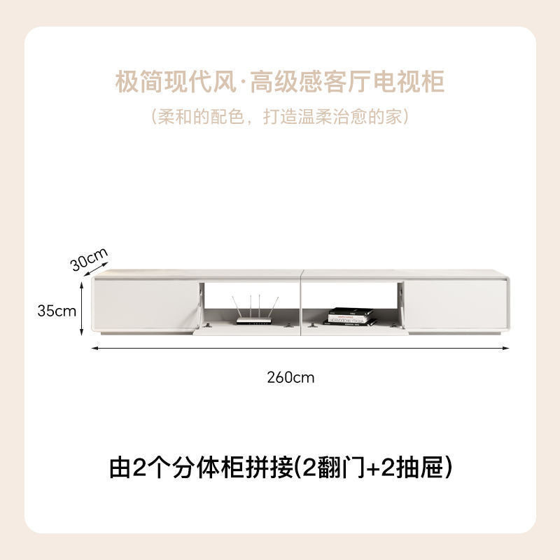 Coffee table TV cabinet floor simple modern router Nordic bedroom living room TV cabinet back hollow threading hole