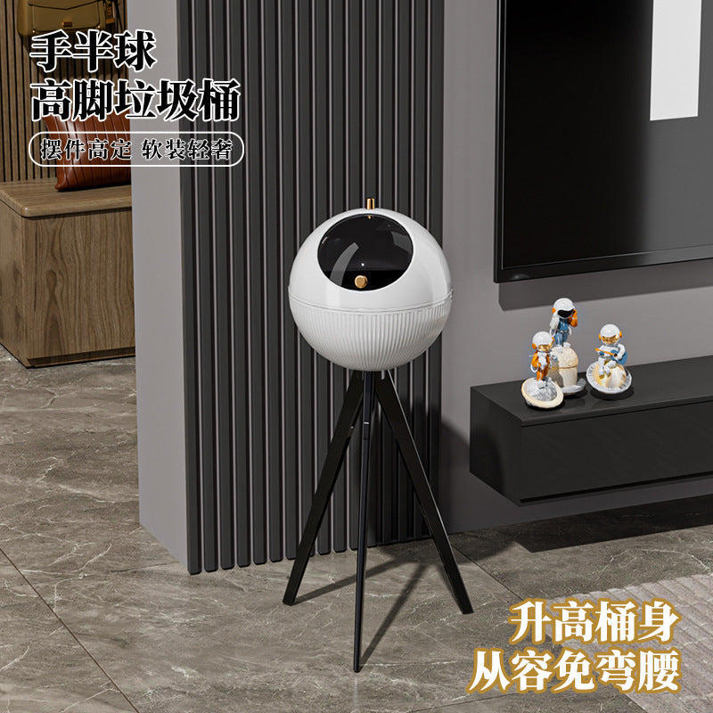 Trash can living room high-end for home bedroom kitchen high-leg storage bucket large-capacity storage rack no-bending garbage rack