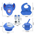 strawberry kids silicone plate and bowl set with suction cup - all-in-one design, baby silicone tableware, cartoon divided plate