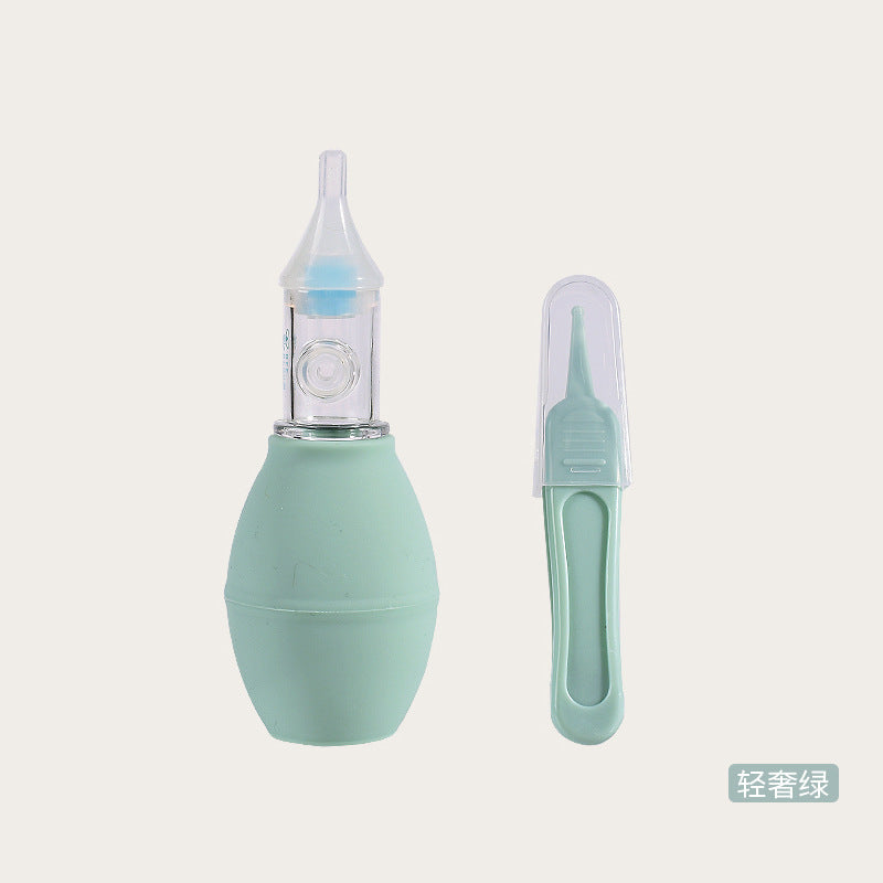 Baby nasal aspirator soft silicone anti-reflux nasal congestion snot nasal passage handy gadget manual pump nasal mucus cleaning equipment