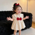 Newborn baby summer romper - lightweight newborn bodysuit - sweet & cute polka dot bowknot onesie for baby girls