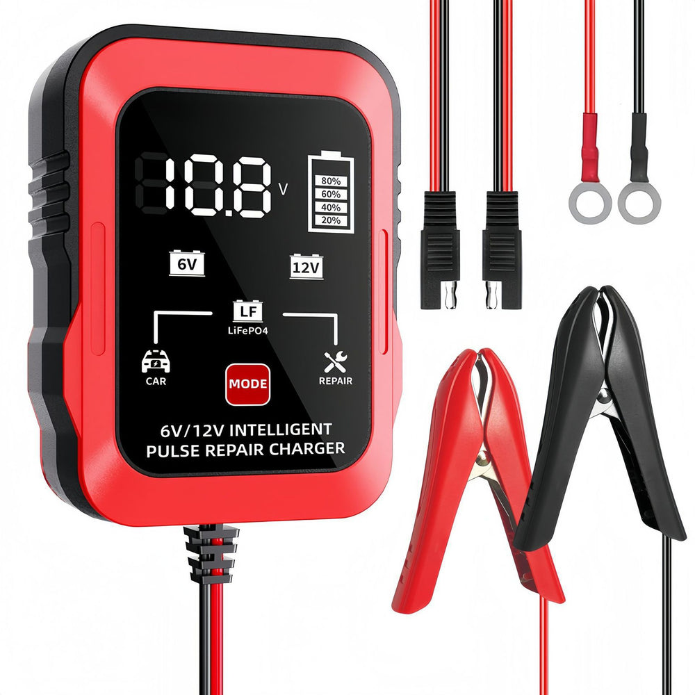 Ultra-thin 6v 12v car battery charger 12v motorcycle battery repair type agm european standard british standard