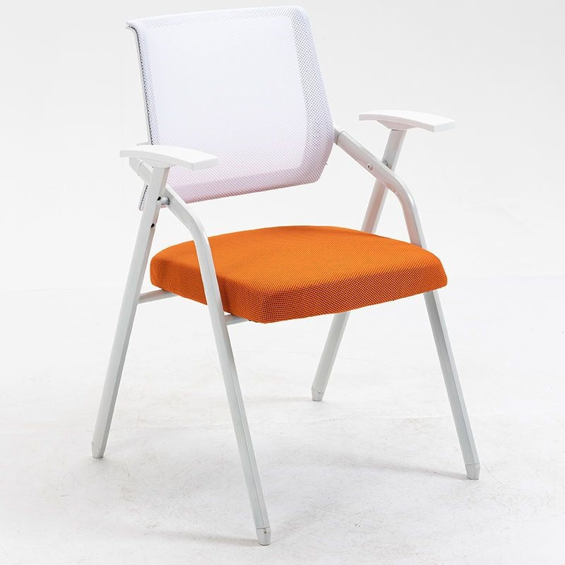 High-end training chair with tabletop, foldable with writing board, white office conference room desk and chair combo, conference chair