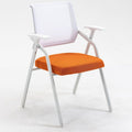 High-end training chair with tabletop, foldable with writing board, white office conference room desk and chair combo, conference chair
