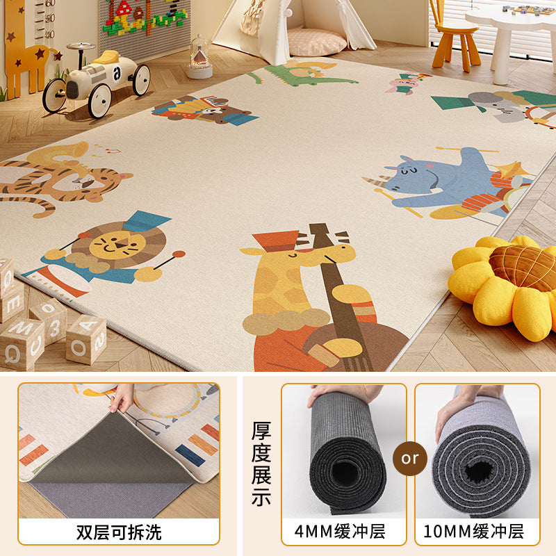 Removable and washable carpet kids room machine washable reading area double layer washable floor mat winter climbing mat bedroom bedside blanket