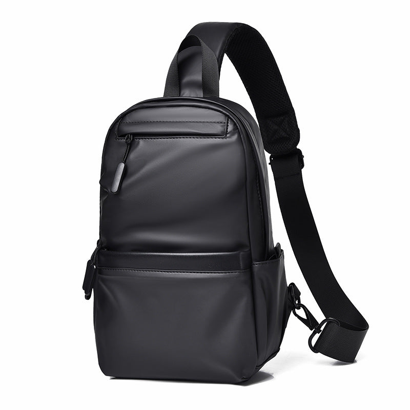 Factory goods chest bag men's new trend casual leather film chest bag anti-splashing multi-functional messenger bag chest bag men