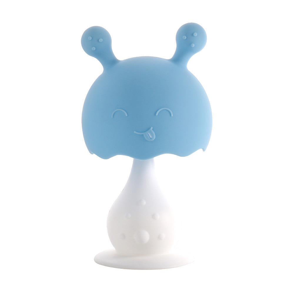 's new toothpaste rabbit rattle toothpaste anti-suffocation with holes, biting glue, biting music mushroom integrated toothpaste