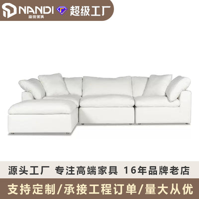 Custom cloud cloud sofa three-seater straight modern minimalist cream style down modular fabric sofa