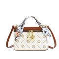 2025 new box bag silk scarf high-end fashion printed letter versatile shoulder crossbody small square bag