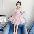 Girls' chic princess dress summer collection : new trendy lace dress for little girls, korean style mesh dress for children