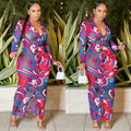 C5838 special offer: no returns or exchanges. please purchase with care. cross-border fashionable european and american women's sexy mesh printed v-neck dress