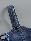 new product girl fashion polka dot small flying sleeve petticoat fringe denim camisole suittwo-piece set