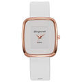 Minimalist square dial quartz watch - unisex style, trendy fashion, silicone strap - wholesale for middle and high school students