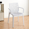 Cut out creative armrest art work chair casual dining chair scandinavian outdoor stackable casual chair waiting chair