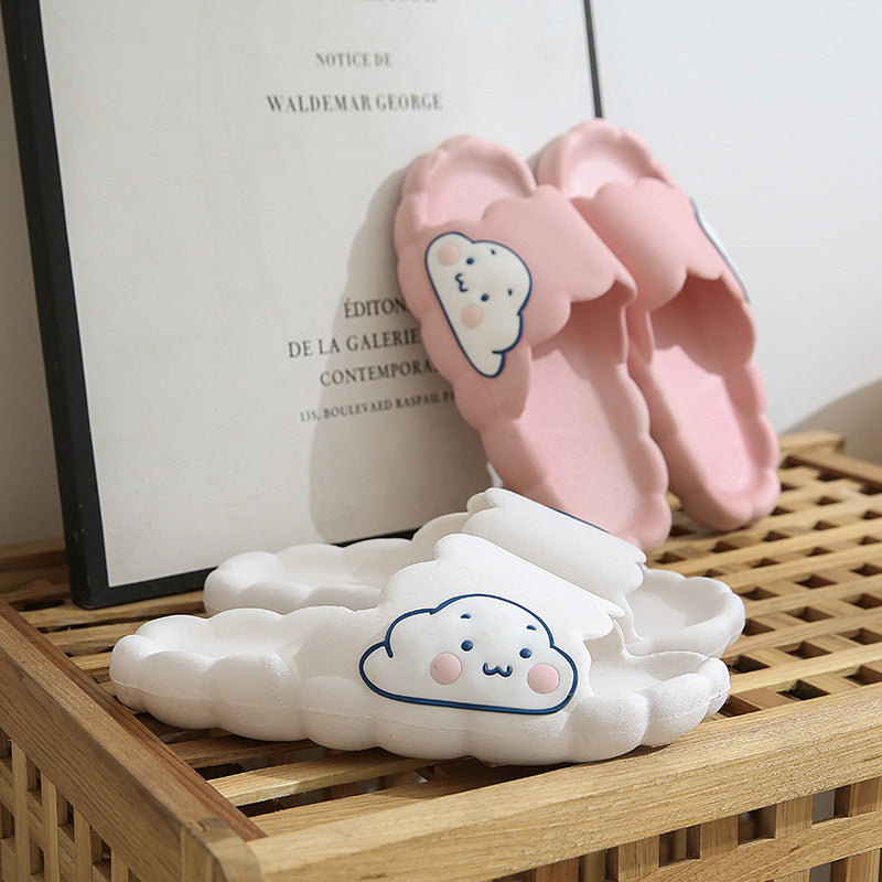 Cute cloud girl heart slippers women's summer soft bottom indoor home non-slip bathroom bath outwear sandals women's