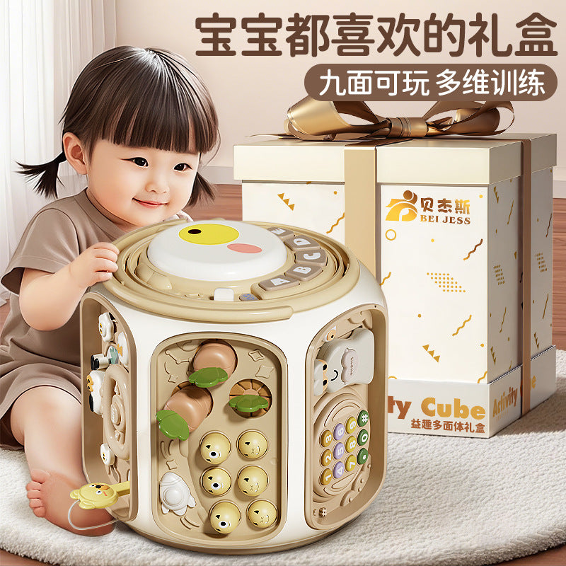 Baby hand drum polyhedron 0-1 pat drum puzzle 6-12 months kids early education hexahedron baby toy
