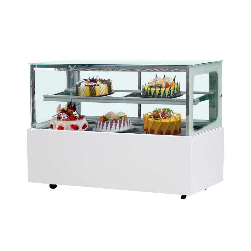 Custom small right-angle curved cake display case - bakery dessert mousse pastry refrigerated showcase