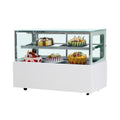 Custom small right-angle curved cake display case - bakery dessert mousse pastry refrigerated showcase