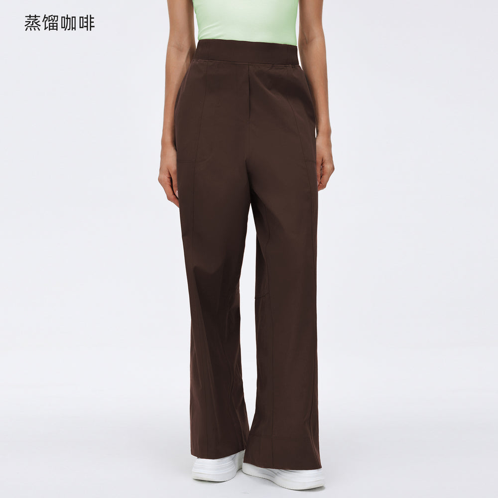 Outdoor water-resistant activewear lounge pants for women - elastic waistband, loose fit, quick-drying, breathable, straight-leg gym pants d26015