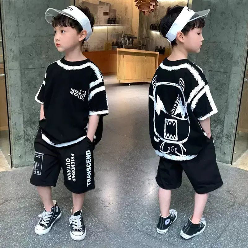 Boys' short-sleeve t-shirt - summer  new collection - kids' summer apparel - trendy street style - boys' t-shirt