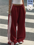 autumn cross-border hot girl style women's high-waisted slimming patchwork loose wide-leg sweatpants
