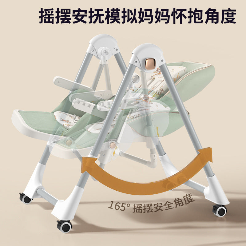 Baby Dining Chair Eating Chair Multifunctional Foldable Home Portable Baby Dining Table Seat Children's 2-in-1 Rocking Chair