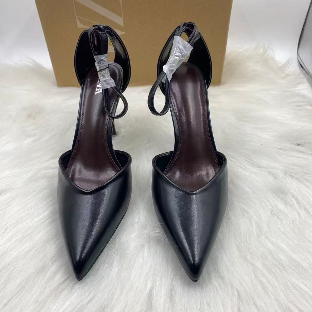 Za2025 new french chic pointed-toe high heel pumps women's shoes 2024 new hollow-out sandals women
