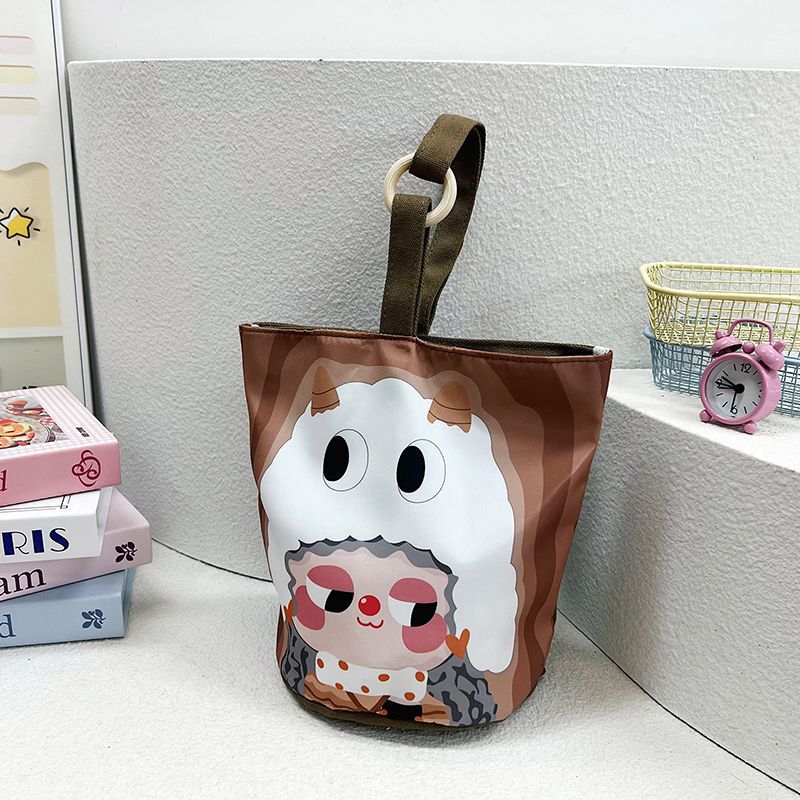 Kids hand-held lunch bag cute forest style lightweight work satchel bag for mothers to travel large capacity canvas bucket bag