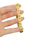 Women's leaf-shaped teardrop heart-shaped snap bracelet, geometric design bracelet, imitation gold plated 24k gold bracelet